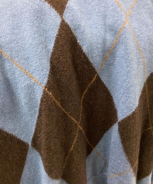 CLANE（クラネ）CLANE (クラネ) ARRANGE KNIT TOPS ブルー×ブラウン サイズ:1の古着・服飾アイテム