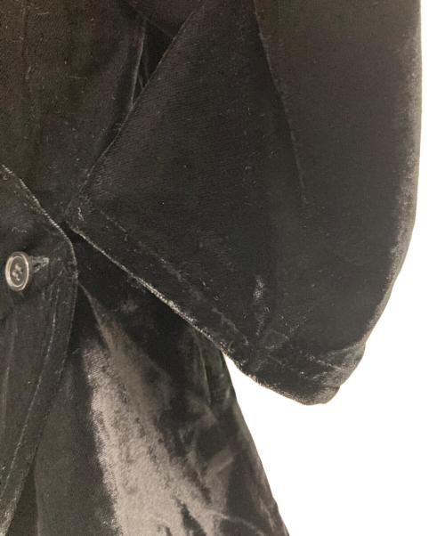 anuke（アンヌーク）anuke (アンヌーク) ベロアギャザーブラウス ブラック サイズ:freeの古着・服飾アイテム