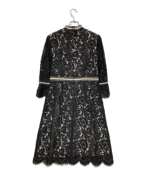 CHRISCELIN（クリスセリーン）CHRISCELIN (クリスセリーン) ローズエンブロイダリーレースワンピース ブラック サイズ:38の古着・服飾アイテム