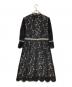 CHRISCELIN (クリスセリーン) ローズエンブロイダリーレースワンピース ブラック サイズ:38：7000円