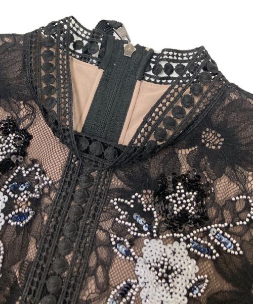 CHRISCELIN（クリスセリーン）CHRISCELIN (クリスセリーン) ブラウスワンピース ブラック×ベージュ サイズ:38の古着・服飾アイテム