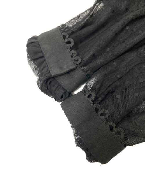 CHRISCELIN（クリスセリーン）CHRISCELIN (クリスセリーン) レースミックス ワンピース ブラック×ベージュ サイズ:38の古着・服飾アイテム