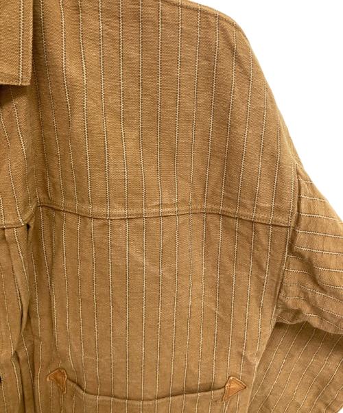 WAREHOUSE & CO.（ウエアハウスカンパニー）WAREHOUSE & CO. (ウエアハウスカンパニー) GREENBAUM HEAVY LEATHER BOUND BLOUSE　LOT2214 ベージュ サイズ:40の古着・服飾アイテム