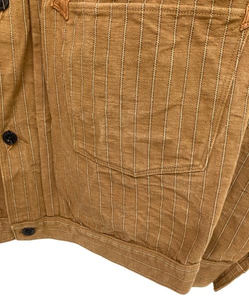 WAREHOUSE & CO.（ウエアハウスカンパニー）WAREHOUSE & CO. (ウエアハウスカンパニー) GREENBAUM HEAVY LEATHER BOUND BLOUSE　LOT2214 ベージュ サイズ:40の古着・服飾アイテム