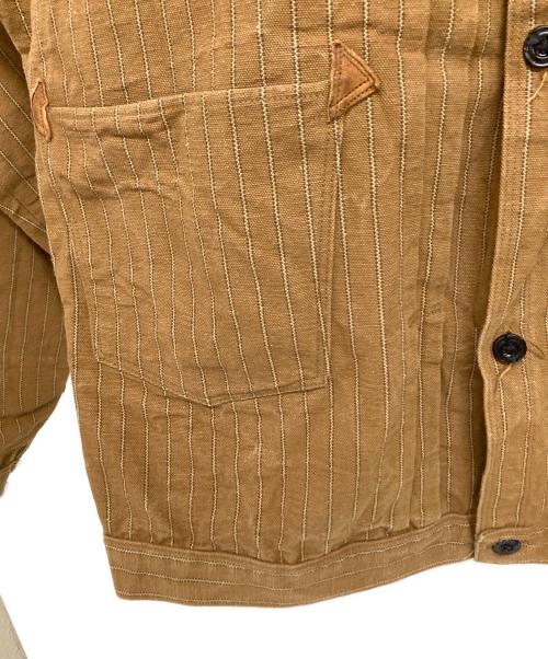 WAREHOUSE & CO.（ウエアハウスカンパニー）WAREHOUSE & CO. (ウエアハウスカンパニー) GREENBAUM HEAVY LEATHER BOUND BLOUSE　LOT2214 ベージュ サイズ:40の古着・服飾アイテム