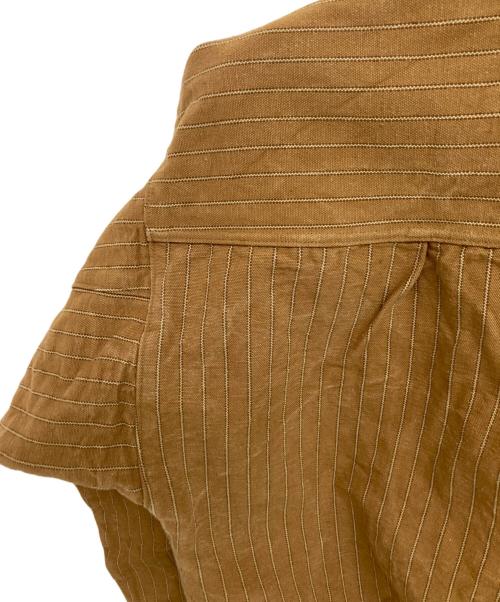 WAREHOUSE & CO.（ウエアハウスカンパニー）WAREHOUSE & CO. (ウエアハウスカンパニー) GREENBAUM HEAVY LEATHER BOUND BLOUSE　LOT2214 ベージュ サイズ:40の古着・服飾アイテム