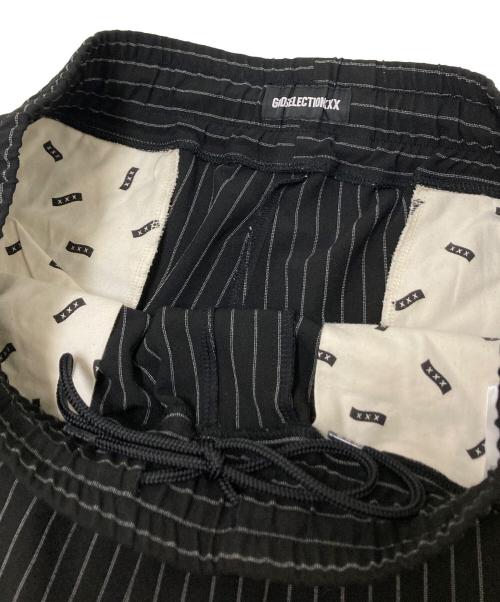 GOD SELECTION XXX（ゴッドセレクショントリプルエックス）GOD SELECTION XXX (ゴッドセレクショントリプルエックス) ストライプイージーパンツ ブラック サイズ:Mの古着・服飾アイテム