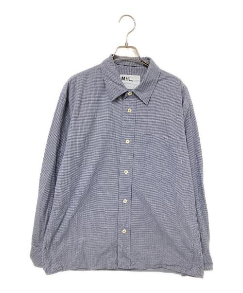 MHL（エムエイチエル）MHL (エムエイチエル) TINY GINGHAM COTTON SHIRT ネイビー サイズ:Mの古着・服飾アイテム