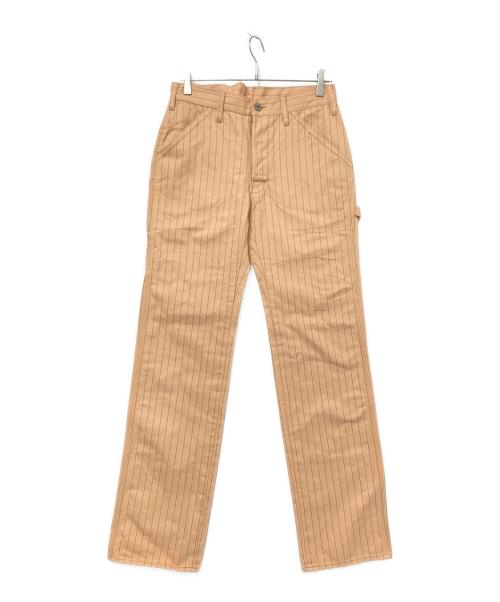 STUDIO D'ARTISAN（ステュディオダルチザン）STUDIO D'ARTISAN (ステュディオダルチザン) コークストライプパンツ ベージュ×グリーン サイズ:32の古着・服飾アイテム