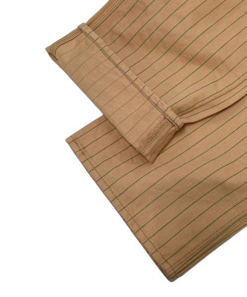 STUDIO D'ARTISAN（ステュディオダルチザン）STUDIO D'ARTISAN (ステュディオダルチザン) コークストライプパンツ ベージュ×グリーン サイズ:32の古着・服飾アイテム