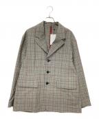 TOMORROW LANDトゥモローランド）の古着「ポリエステルコットン チェックジャケット」｜ベージュ