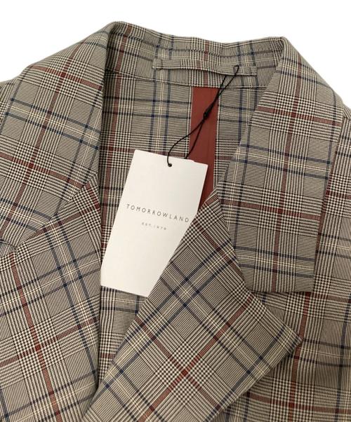 TOMORROW LAND（トゥモローランド）TOMORROW LAND (トゥモローランド) ポリエステルコットン チェックジャケット ベージュ サイズ:S 未使用品の古着・服飾アイテム