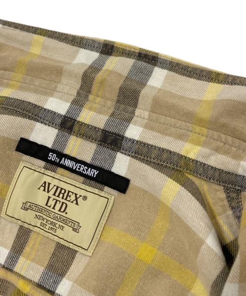 AVIREX（アヴィレックス）AVIREX (アヴィレックス) FADE CHECK SHIRT イエロー サイズ:Lの古着・服飾アイテム
