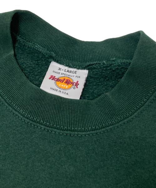 Hard Rock cafe（ハードロックカフェ）Hard Rock cafe (ハードロックカフェ) 刺繍スウェット グリーン サイズ:XLの古着・服飾アイテム