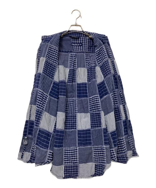 NAUTICA（ノーティカ）NAUTICA (ノーティカ) パッチワーク半袖シャツ ネイビー サイズ:Mの古着・服飾アイテム