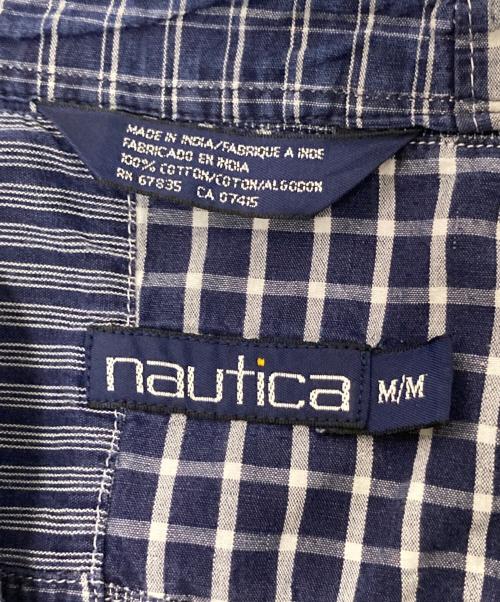 NAUTICA（ノーティカ）NAUTICA (ノーティカ) パッチワーク半袖シャツ ネイビー サイズ:Mの古着・服飾アイテム