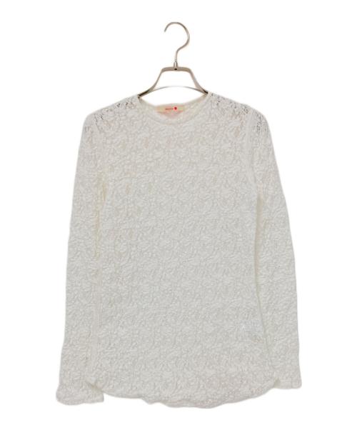 BACCA（バッカ）BACCA (バッカ) ストレッチレース ロングスリーブプルオーバー ホワイト サイズ:Sの古着・服飾アイテム