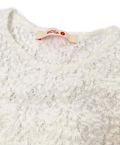 BACCA（バッカ）BACCA (バッカ) ストレッチレース ロングスリーブプルオーバー ホワイト サイズ:Sの古着・服飾アイテム