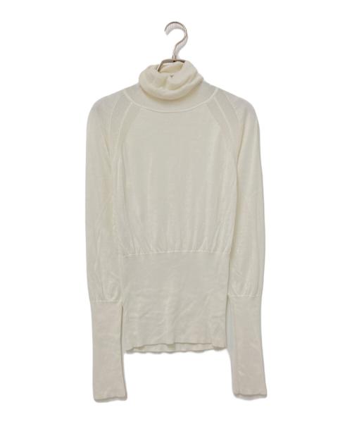 COLUMN（コラム）COLUMN (コラム) ウールシルクハイゲージタートルネックニットセーター ホワイト サイズ:Fの古着・服飾アイテム
