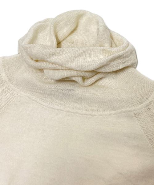 COLUMN（コラム）COLUMN (コラム) ウールシルクハイゲージタートルネックニットセーター ホワイト サイズ:Fの古着・服飾アイテム