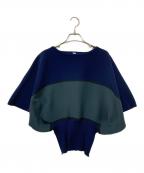 CFCLシーエフシーエル）の古着「POTTERY SHORT SLEEVE ROUND TOP」｜ネイビー×グレー