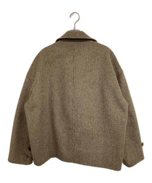 FRAMeWORK（フレームワーク）FRAMeWORK (フレームワーク) ピンチェックバルカラーショートコート ベージュ×ブラウン サイズ:表記無しの古着・服飾アイテム