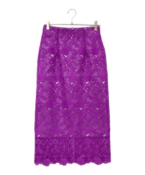 NOLLEY'S（ノーリーズ）NOLLEY'S (ノーリーズ) Brocheレースハイウエストタイトスカート ショッキングピンク サイズ:38 未使用品の古着・服飾アイテム