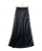 adidasアディダス）の古着「サテン ワイドレッグパンツ」｜ブラック