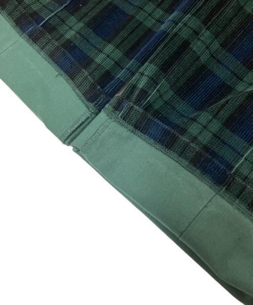 adidas（アディダス）adidas (アディダス) コーデュロイ タータン ワイドレッグパンツ グリーン サイズ:Mの古着・服飾アイテム