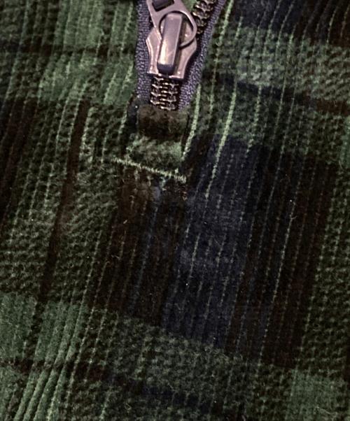 adidas（アディダス）adidas (アディダス) コーデュロイ タータン ハーフジップトップ グリーン サイズ:Sの古着・服飾アイテム