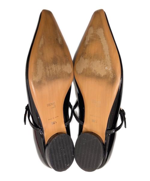HENRI EN VARGO（ヘンリ エン ヴァーゴ）HENRI EN VARGO (ヘンリ エン ヴァーゴ) フラットパンプス ブラック サイズ:36 1/2の古着・服飾アイテム