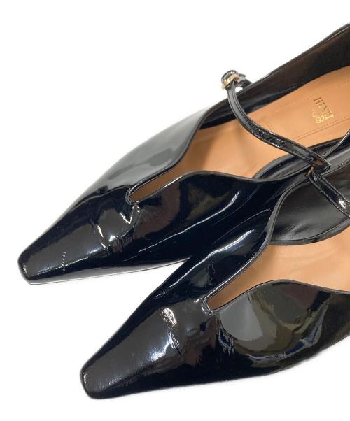 HENRI EN VARGO（ヘンリ エン ヴァーゴ）HENRI EN VARGO (ヘンリ エン ヴァーゴ) フラットパンプス ブラック サイズ:36 1/2の古着・服飾アイテム