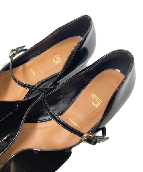 HENRI EN VARGO（ヘンリ エン ヴァーゴ）HENRI EN VARGO (ヘンリ エン ヴァーゴ) フラットパンプス ブラック サイズ:36 1/2の古着・服飾アイテム