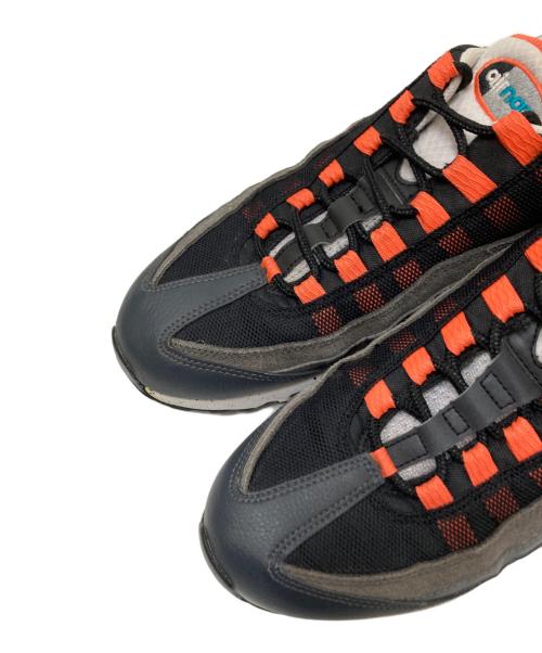 NIKE（ナイキ）NIKE (ナイキ) AIR MAX 95 BLACK/AQUAMARINE-TURF ORANGE-WHITE グレー×ホワイト サイズ:26.5㎝の古着・服飾アイテム
