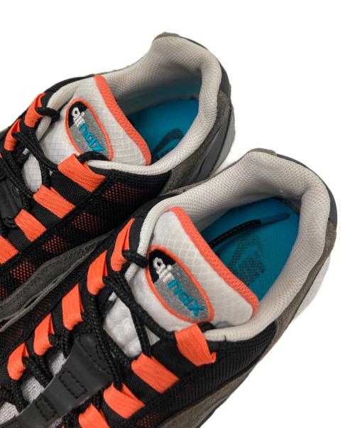 NIKE（ナイキ）NIKE (ナイキ) AIR MAX 95 BLACK/AQUAMARINE-TURF ORANGE-WHITE グレー×ホワイト サイズ:26.5㎝の古着・服飾アイテム