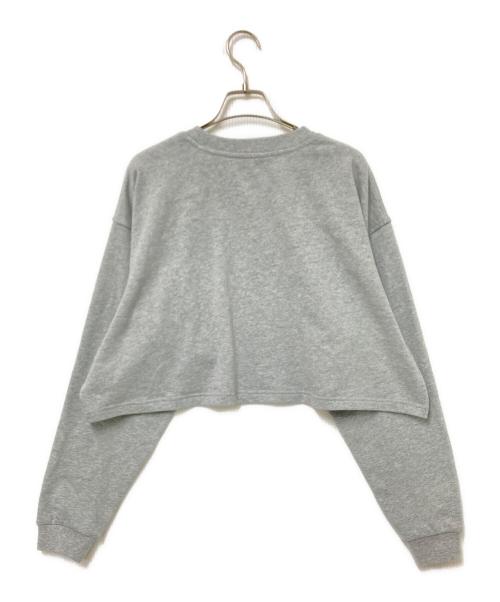 Calvin Klein（カルバンクライン）Calvin Klein (カルバンクライン) ロゴジャージーロングスリーブクロップドTシャツ グレー サイズ:Mの古着・服飾アイテム