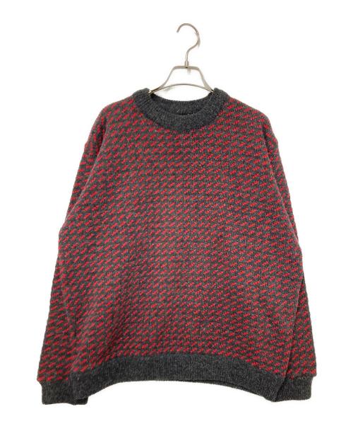 L.L.Bean（エルエルビーン）L.L.Bean (エルエルビーン) 80‘Sバーズアイニット レッド×グレー サイズ:下記参照の古着・服飾アイテム