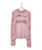 LAGUA GEMラグアジェム）の古着「ロゴカーディガン」｜ピンク