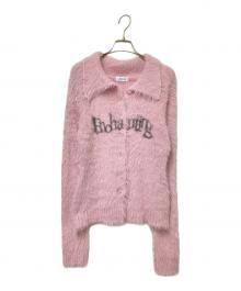 LAGUA GEM（ラグアジェム）の古着「ロゴカーディガン」｜ピンク