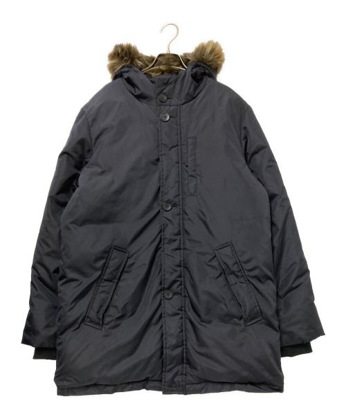 EMPORIO ARMANI（エンポリオアルマーニ）EMPORIO ARMANI (エンポリオアルマーニ) フェイクファーダウンコート ネイビー サイズ:Mの古着・服飾アイテム