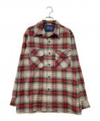 PENDLETONペンドルトン）の古着「70‘Sウールチェックシャツ」｜グレー×レッド