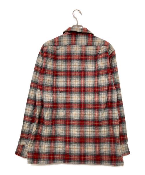 PENDLETON（ペンドルトン）PENDLETON (ペンドルトン) 70‘Sウールチェックシャツ グレー×レッド サイズ:Mの古着・服飾アイテム