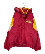 STARTER×NFLスターター×エヌエフエル）の古着「90‘S中綿フーデッドジャケット」｜レッド×イエロー