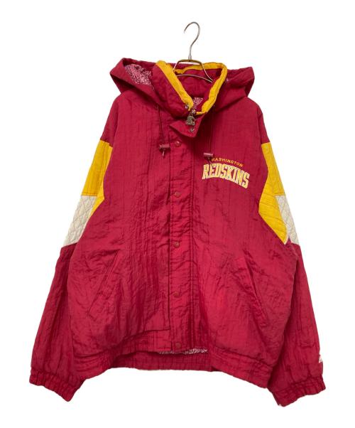 STARTER（スターター）STARTER (スターター) NFL (エヌエフエル) 90‘S中綿フーデッドジャケット レッド×イエロー サイズ:Mの古着・服飾アイテム