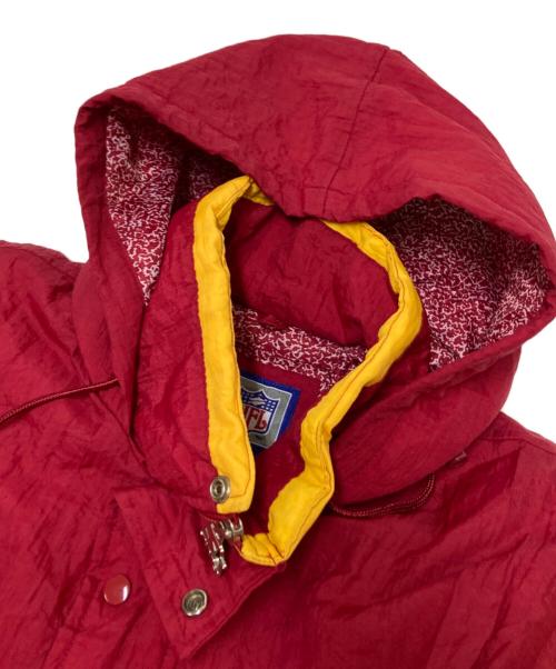 STARTER（スターター）STARTER (スターター) NFL (エヌエフエル) 90‘S中綿フーデッドジャケット レッド×イエロー サイズ:Mの古着・服飾アイテム