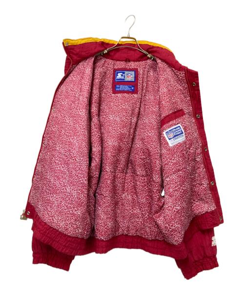 STARTER（スターター）STARTER (スターター) NFL (エヌエフエル) 90‘S中綿フーデッドジャケット レッド×イエロー サイズ:Mの古着・服飾アイテム