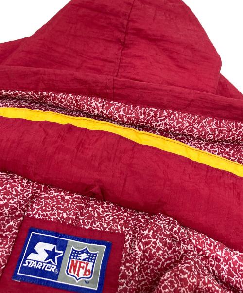 STARTER（スターター）STARTER (スターター) NFL (エヌエフエル) 90‘S中綿フーデッドジャケット レッド×イエロー サイズ:Mの古着・服飾アイテム