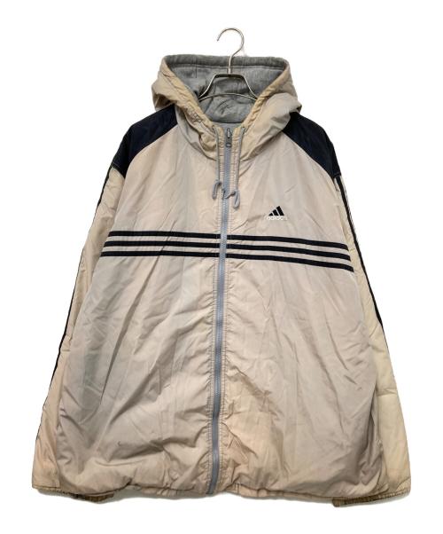 adidas（アディダス）adidas (アディダス) 90‘Sリバーシブルフーデッドジャケット グレー×ブラック サイズ:Lの古着・服飾アイテム