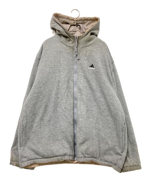 adidas（アディダス）adidas (アディダス) 90‘Sリバーシブルフーデッドジャケット グレー×ブラック サイズ:Lの古着・服飾アイテム