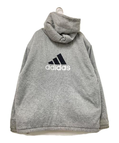 adidas（アディダス）adidas (アディダス) 90‘Sリバーシブルフーデッドジャケット グレー×ブラック サイズ:Lの古着・服飾アイテム
